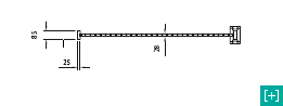 Valla vertical con vista frontal sección superior para la malla de 100 x 50 h 28
