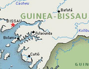 Mapa de Guinea-Bisáu donde están instaladas las rejillas de fibra de vidrio y barandillas de seguridad