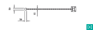 Valla vertical con vista frontal sección superior para la malla de 50 x 50 h 15
